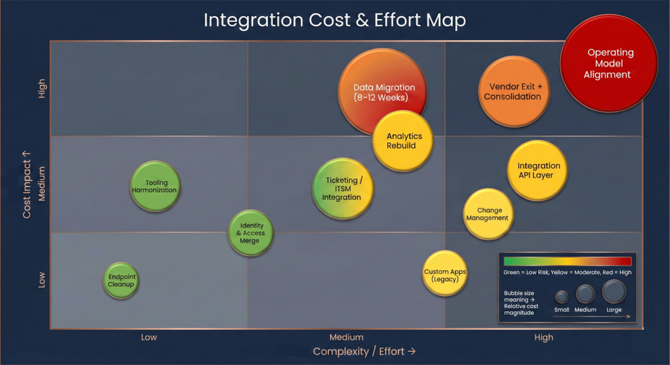 Sample integration cost and effort map